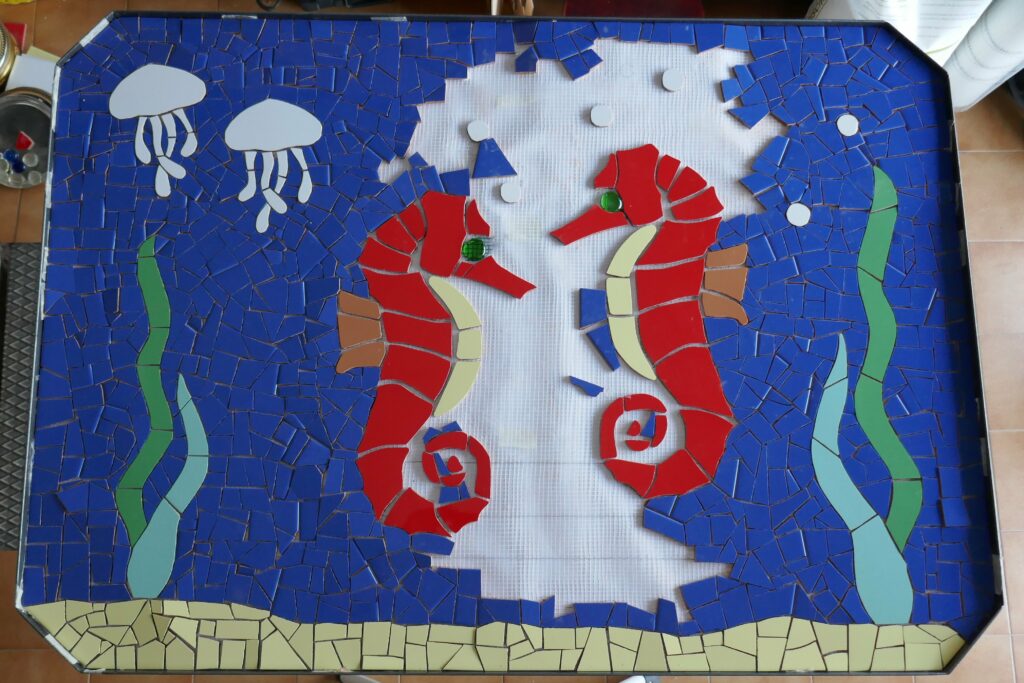 Mesa mosaico jardin manualidades