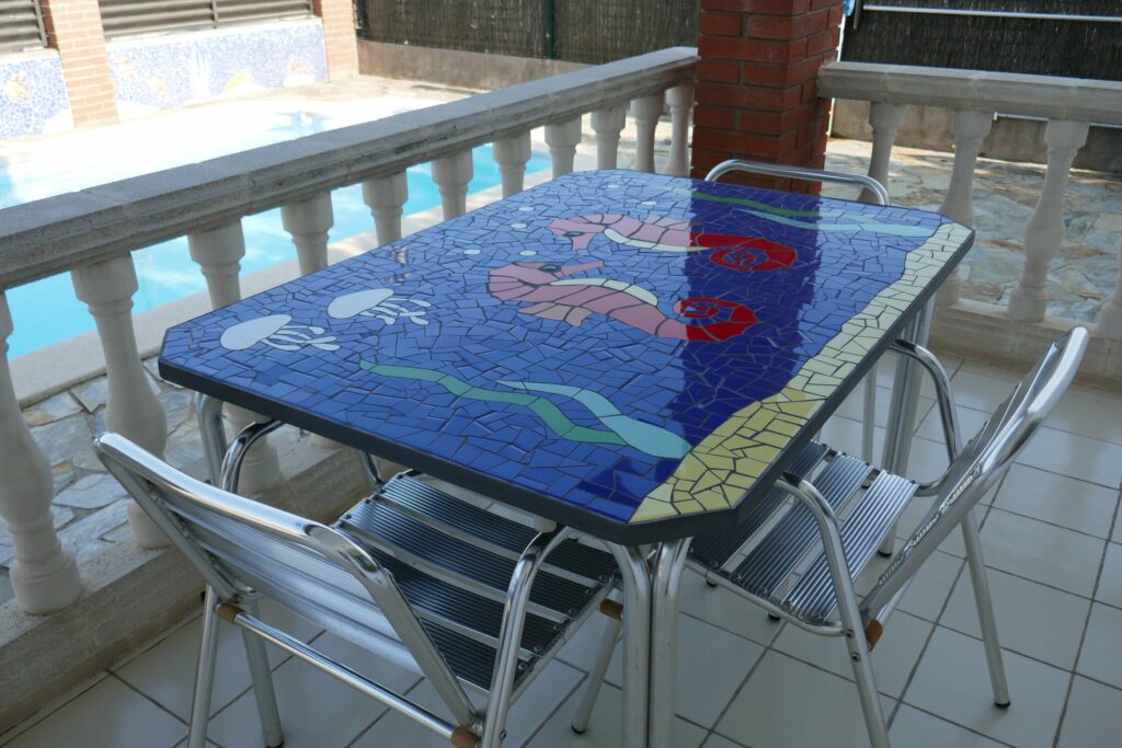 Mesa mosaico jardin manualidades