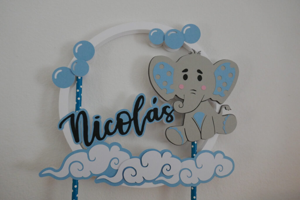 Topper elefante para tarta