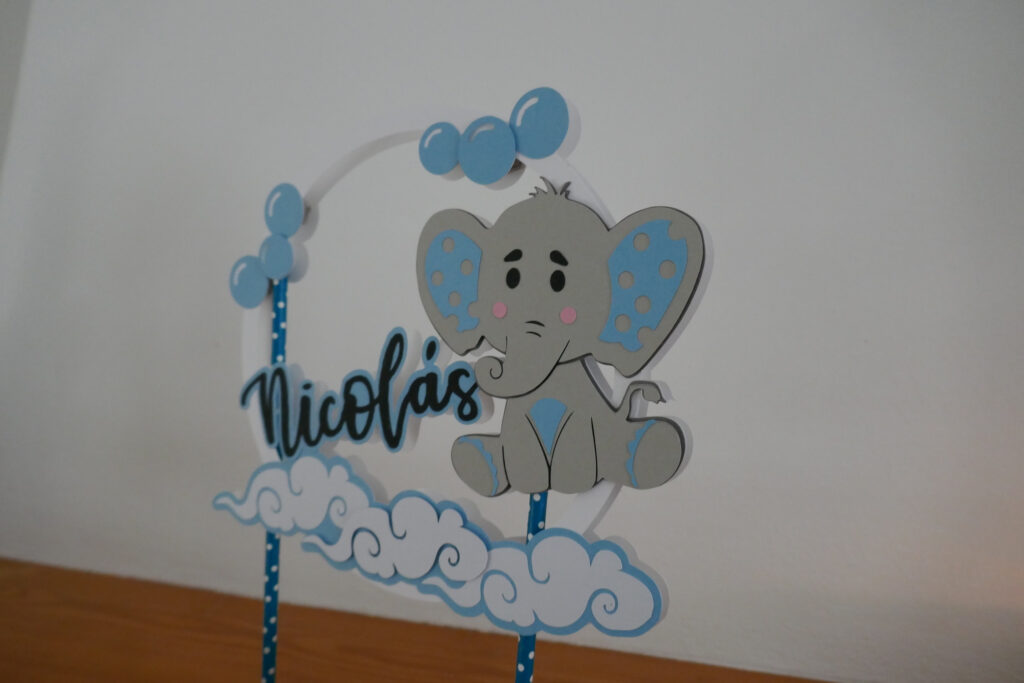 Topper elefante para tarta